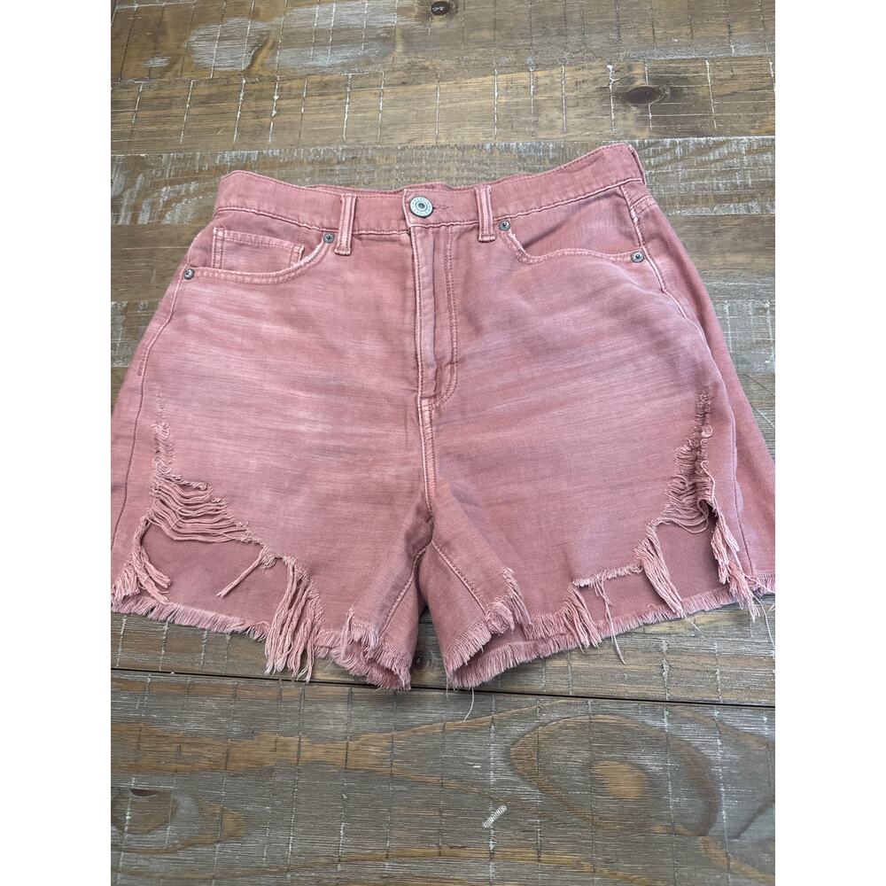 American Eagle Mom Shorts Womens Pink Highest Rise High Waisted Denim Shorts 6 - Picture 4 of 8